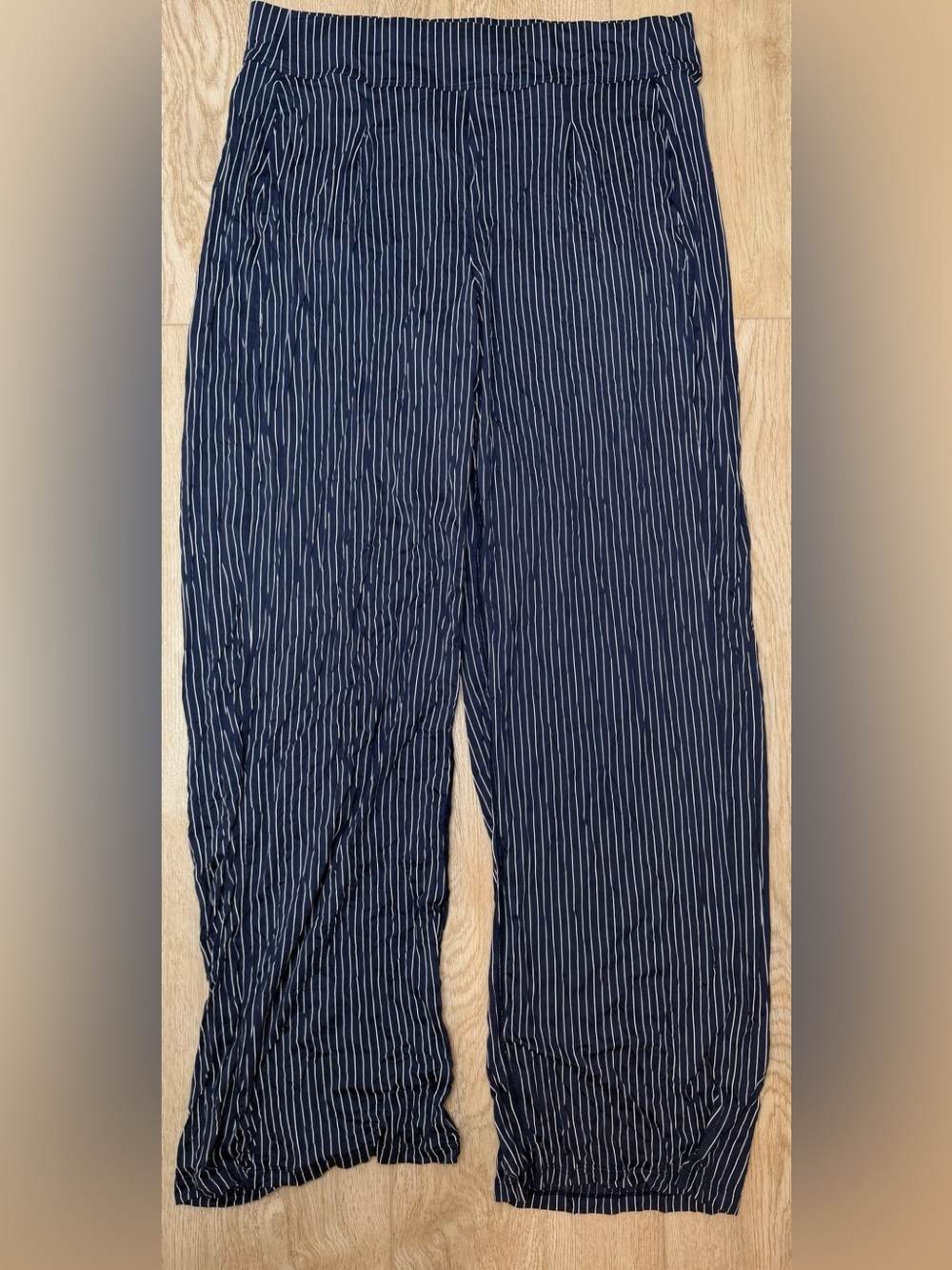 Dagsmejan Women’s Stay Cool Wide Leg Sleep Pants Navy Stripes XL Comfy $129 MSRP